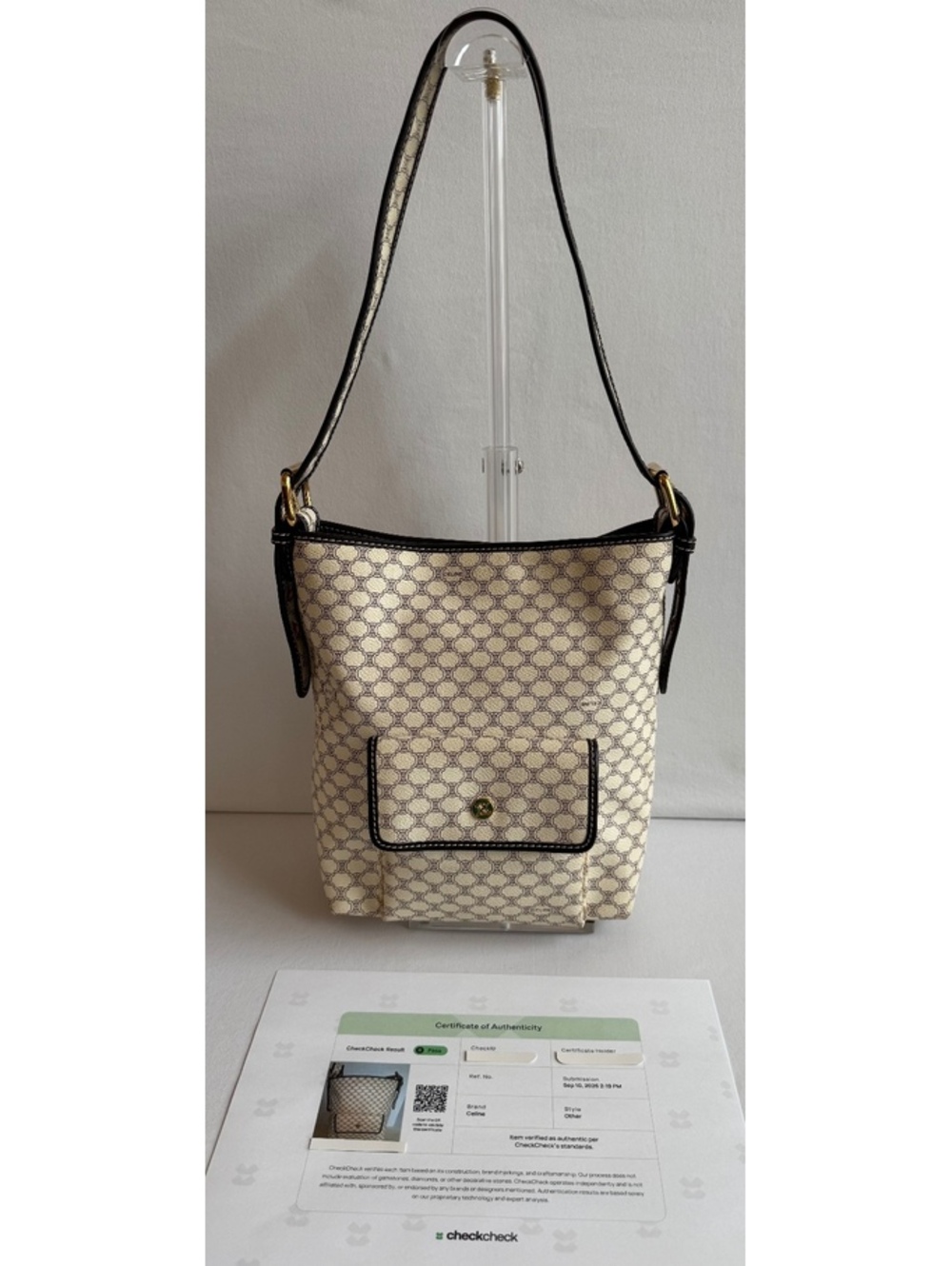 Celine Vintage Macadam Triomphe Shoulder Crossbody Bag CE00/15 Italy